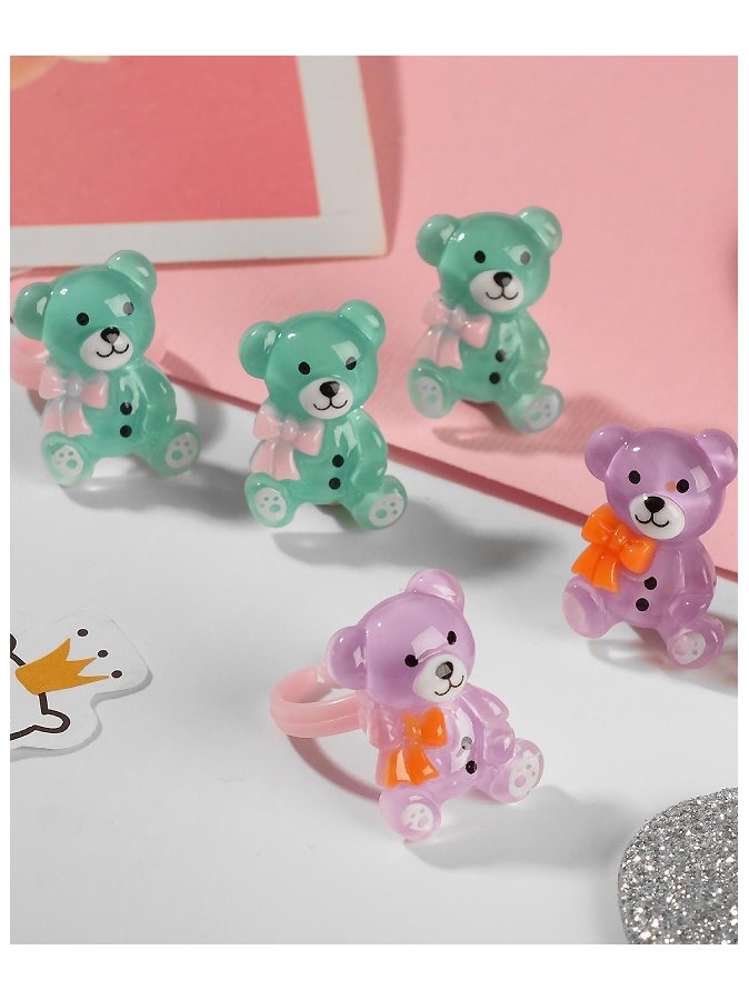 Набор детский "Выбражулька" 2 пред-та: клипсы, кольцо, медвежата, цвет МИКС