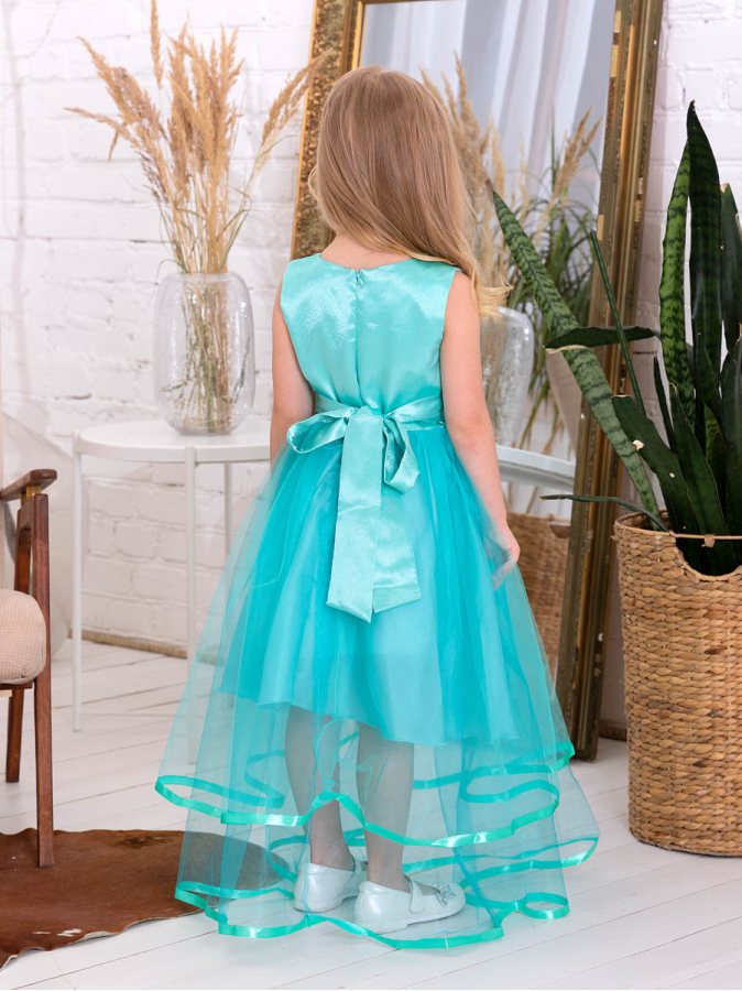 Бирюзовое нарядное платье для девочки