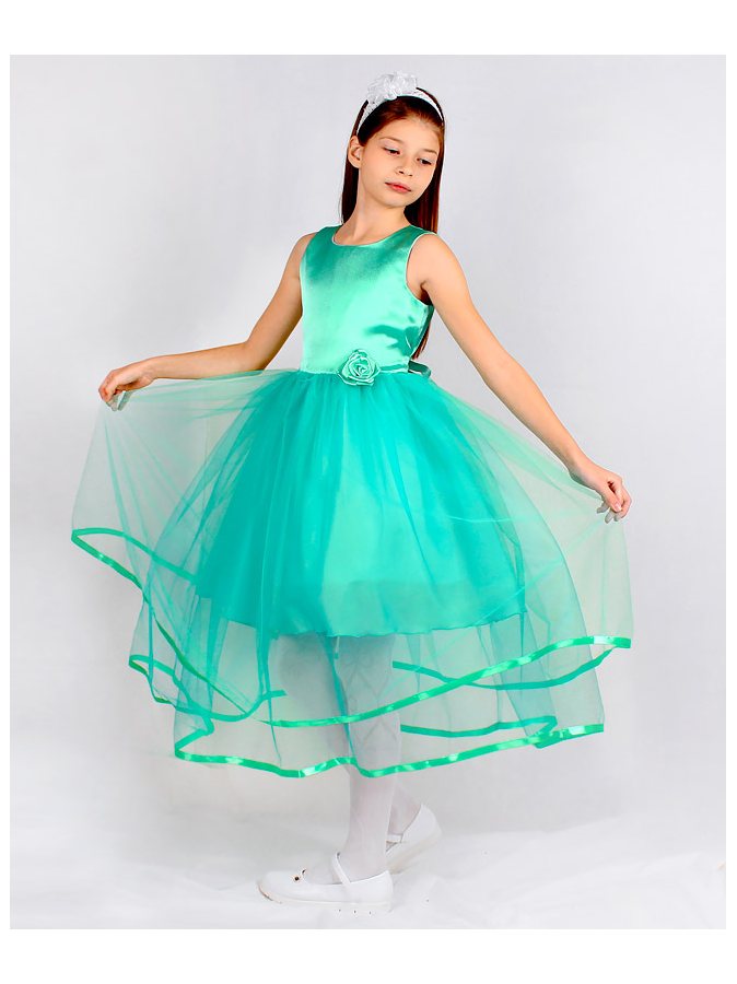 Бирюзовое нарядное платье для девочки
