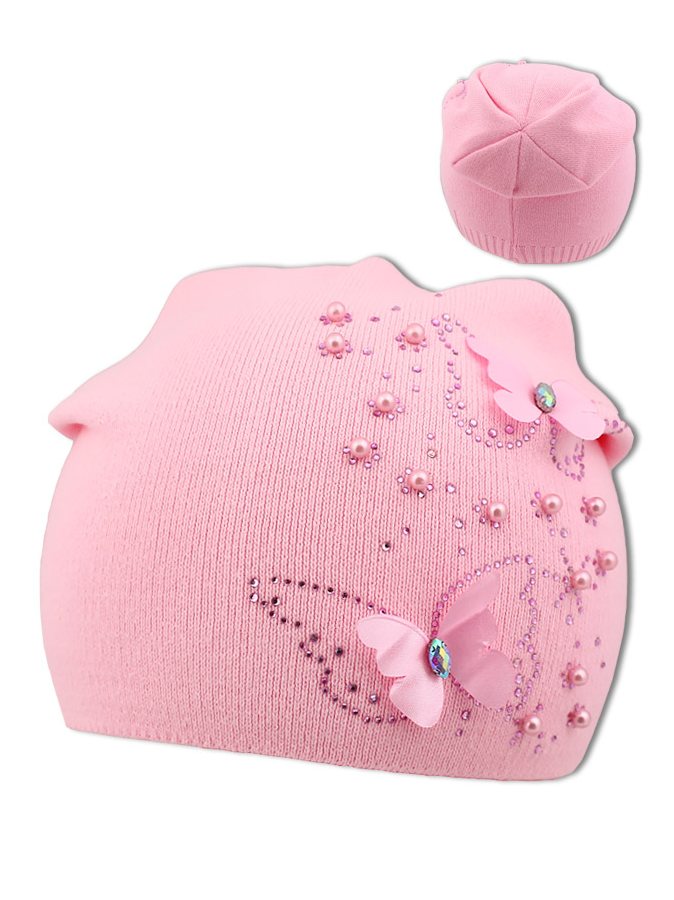 Розовая шапка для девочки