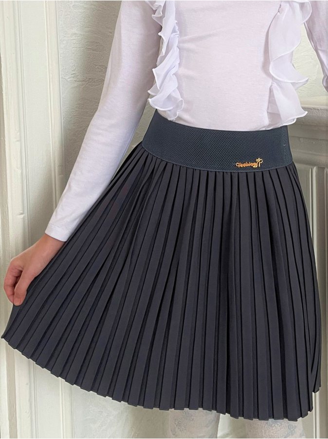 Серая школьная плиссированная юбка для девочки