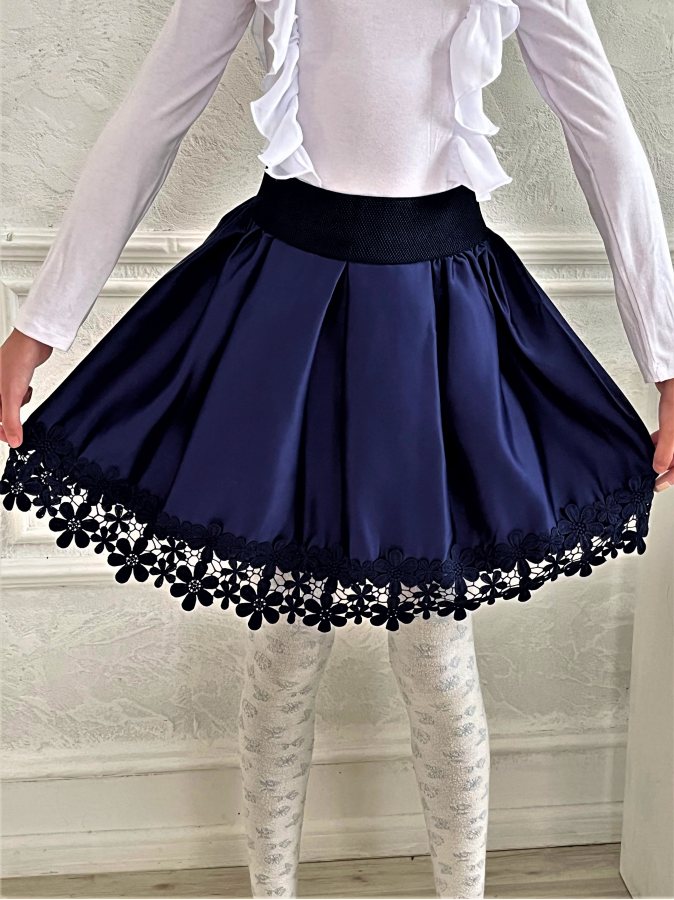Нарядная, синяя юбка для девочки