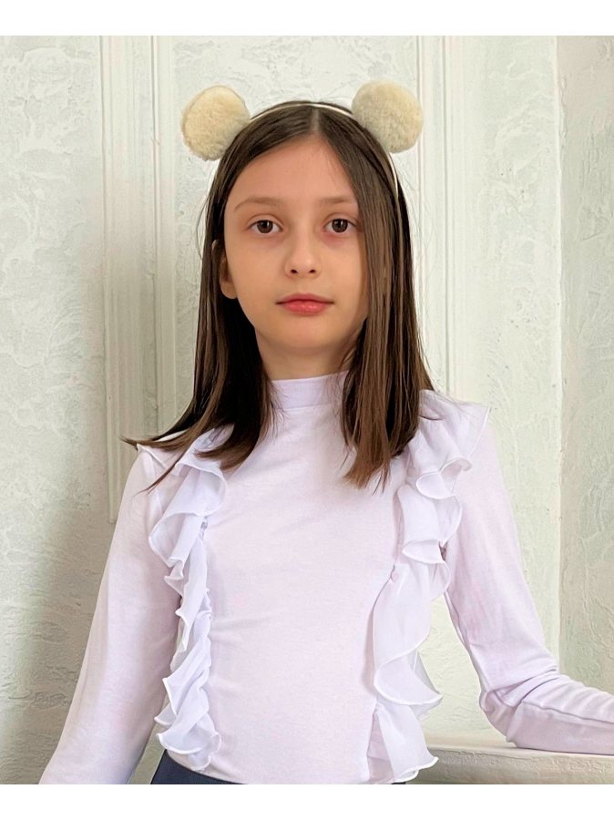 Школьная белая водолазка (блузка) для девочки
