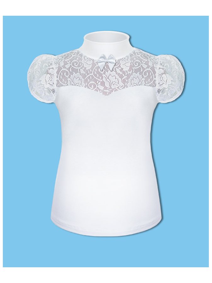 Белая школьная водолазка(блузка) для девочки