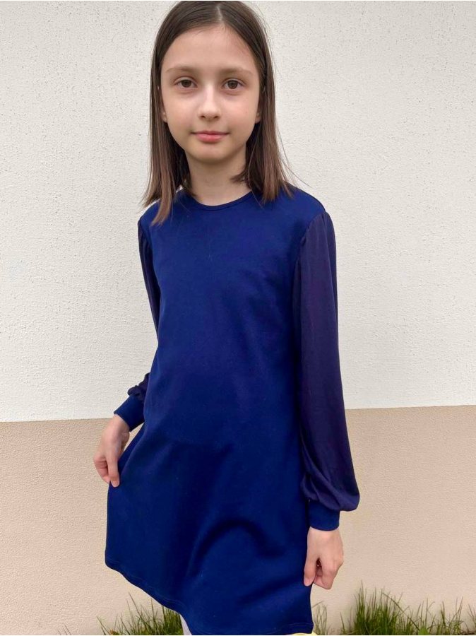 Школьное синее платье для девочки