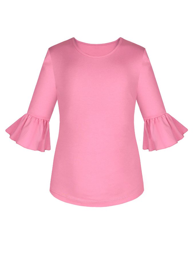 Розовый джемпер (блузка) для девочки с воланами.