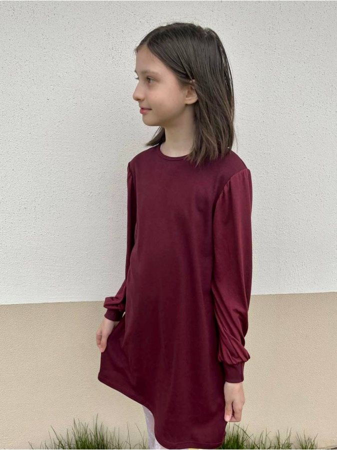 Школьное бордовое платье для девочки