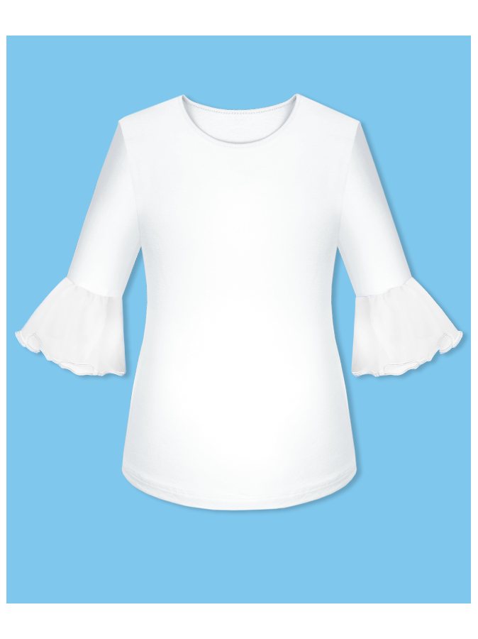Джемпер (блузка) для девочки с воланами,белый