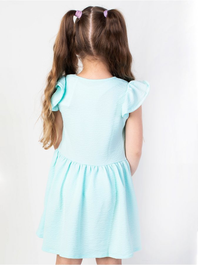 Платье с крылышками для девочки ментолового цвета