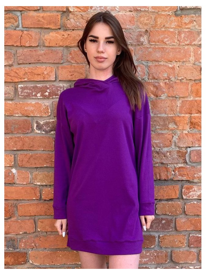 Платье-худи фиолетового цвета для девочки