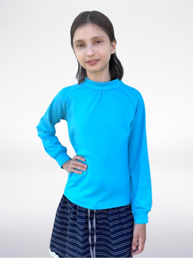 Бирюзовая водолазка (блузка) для девочки