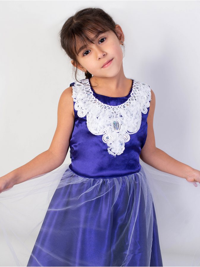 Нарядное платье для девочки тёмно-фиолетового цвета
