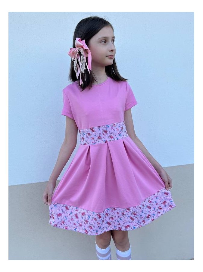 Розовое платье для девочки с шифоном
