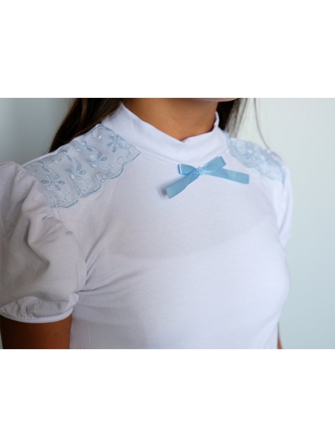 Белая водолазка (блузка)  для девочки