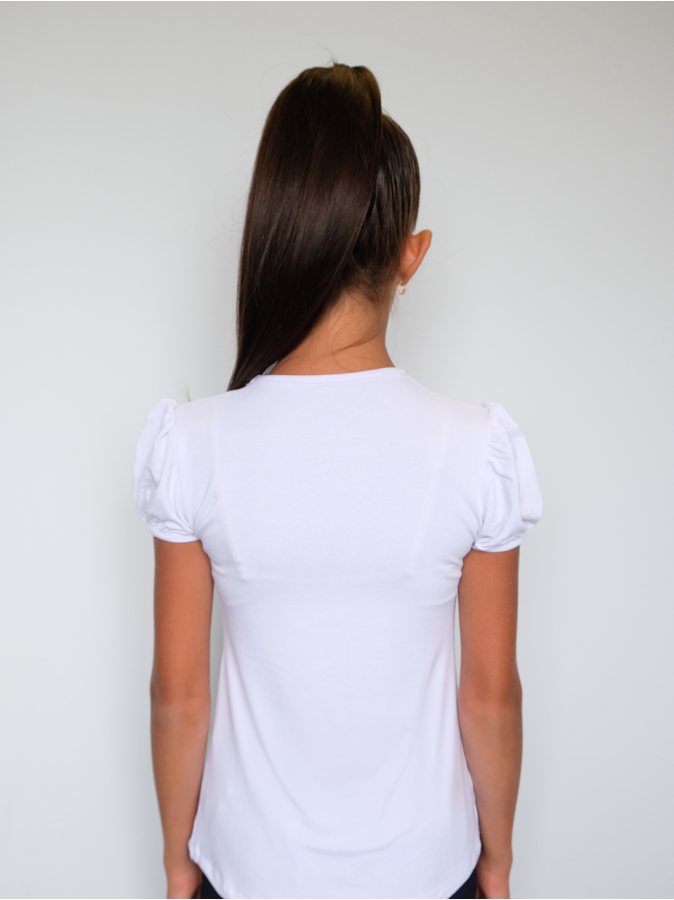 Белая футболка(блузка) для девочки