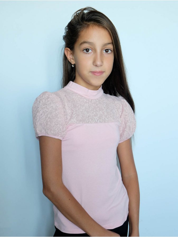 Розовая школьная водолазка(блузка) для девочки