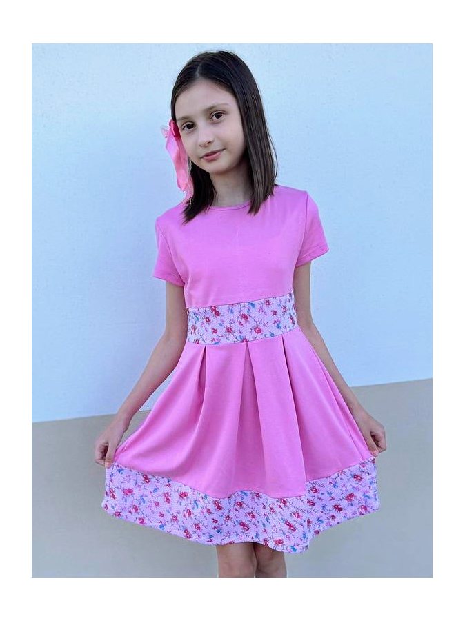 Розовое платье для девочки с шифоном