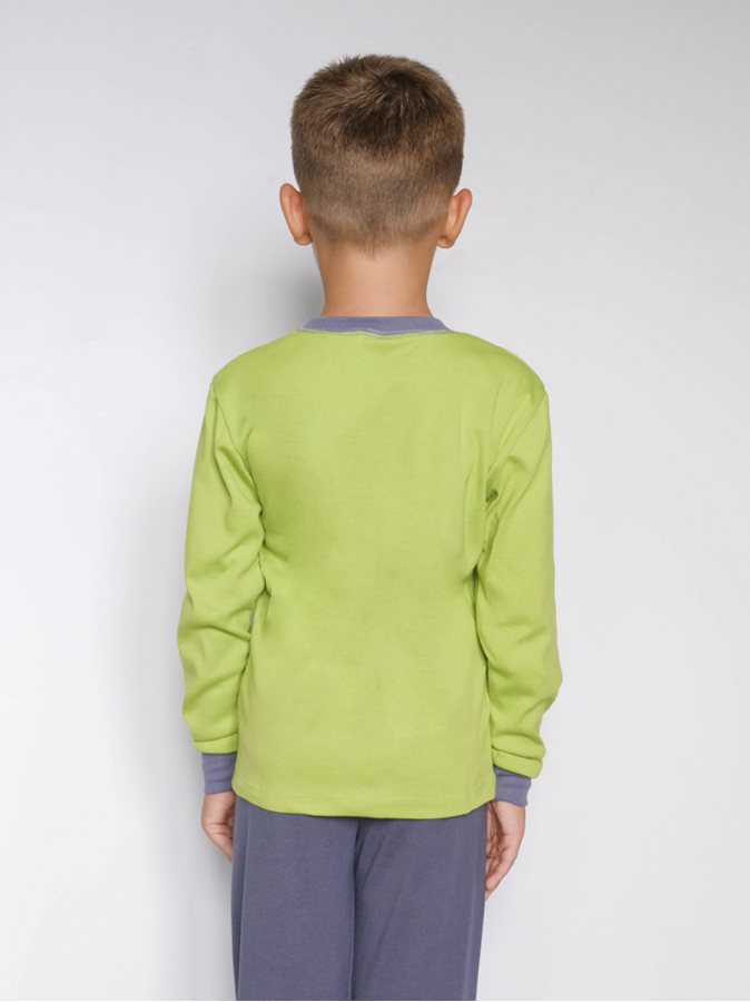 Комплект для мальчика серо-зелёного цвета