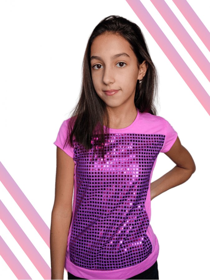 Пурпурная футболка для девочки