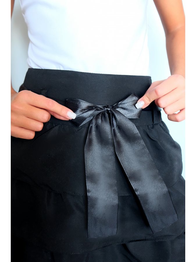 Чёрная школьная юбка для девочки с оборками