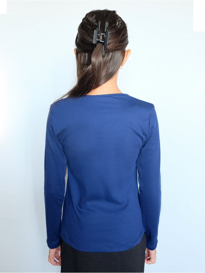 Школьная джемпер(блузка) для девочки/тёмно-синий