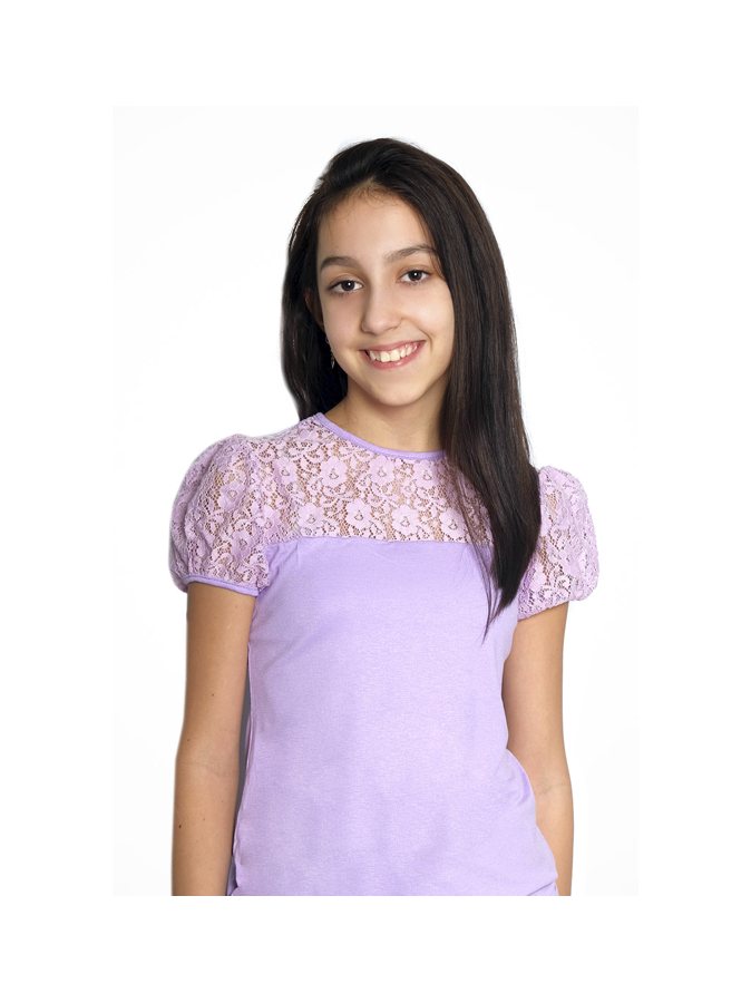 Сиреневая футболка (блузка) для девочки